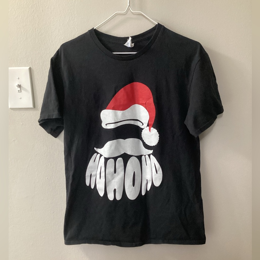 Men’s Delta Pro Weight Black Graphic Tee Santa Ho Ho Ho Medium Tote8
